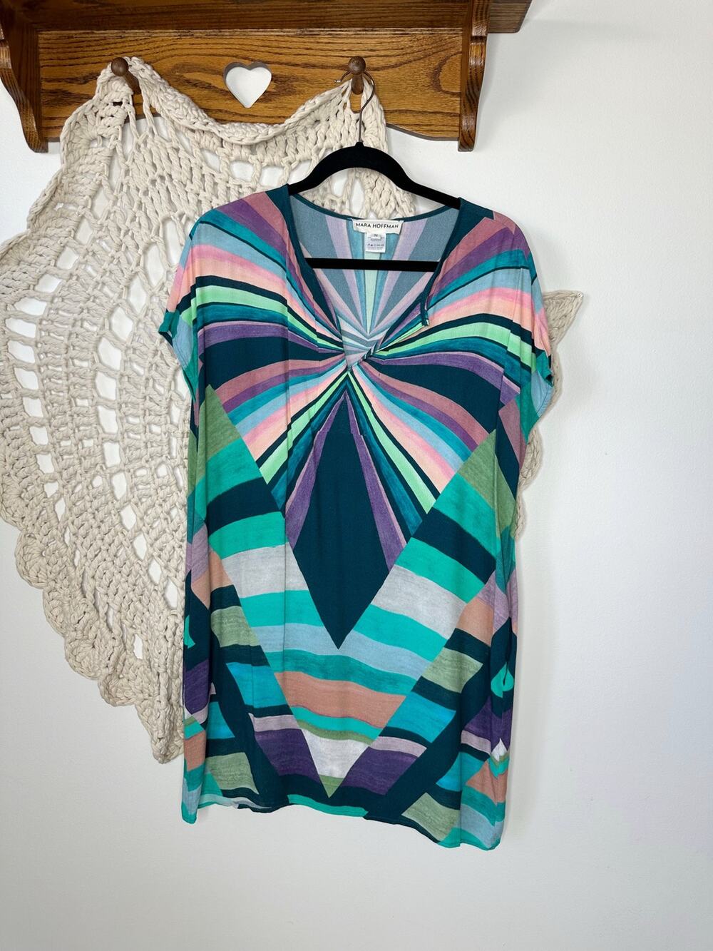 Mara Hoffman Geometric Print Swim Coverup Shift Dress Medium